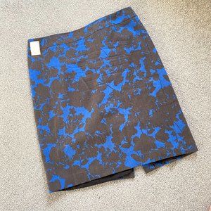 Talbots Leaf Silhouette Wool Skirt in Blue Background MUST SEE US14